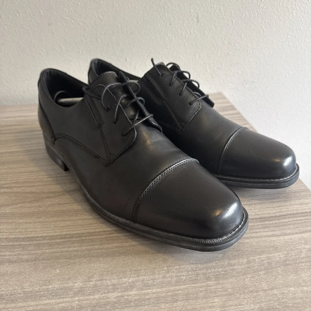 Bostonian Wenham Men's Cap Oxford Black Dress Shoes Sz 13